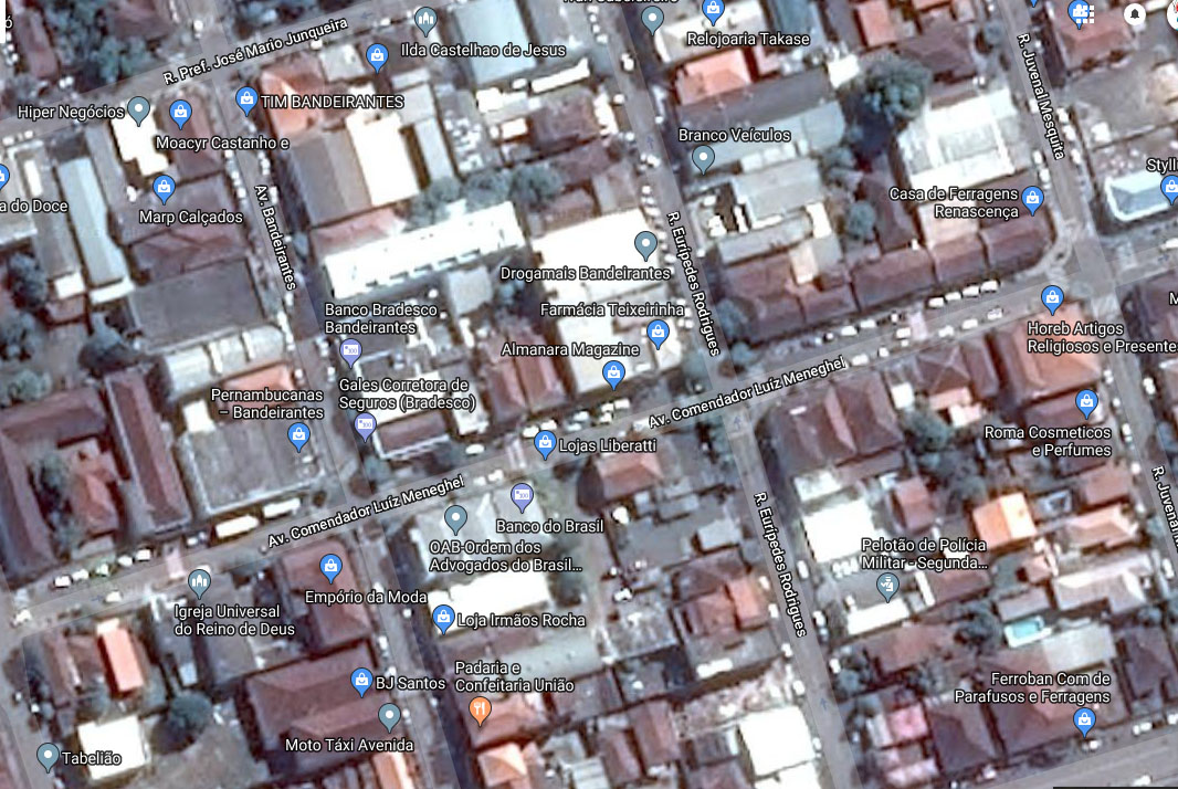 comercio bandeirantes através do google mapa